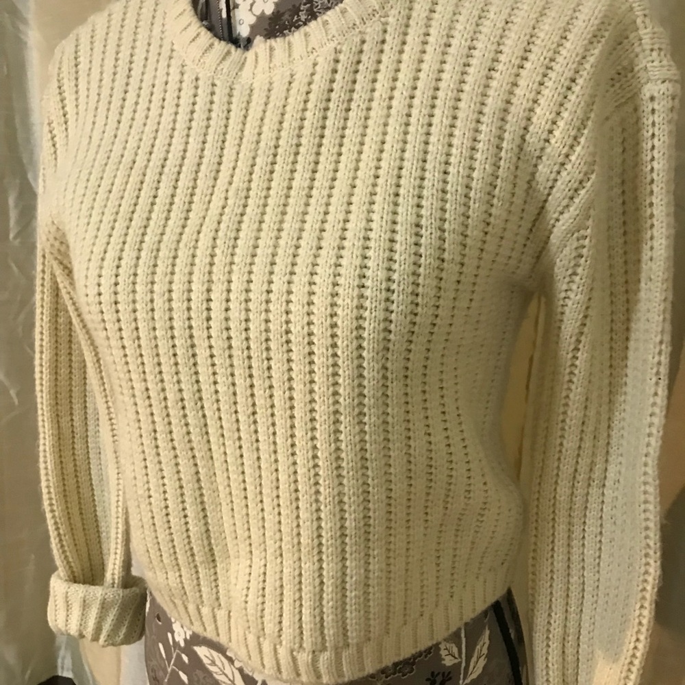 Cropped off white sweater